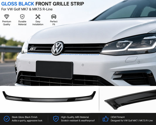 Gloss Black Front Grille Trim Strip - MK7 & MK7.5 Golf