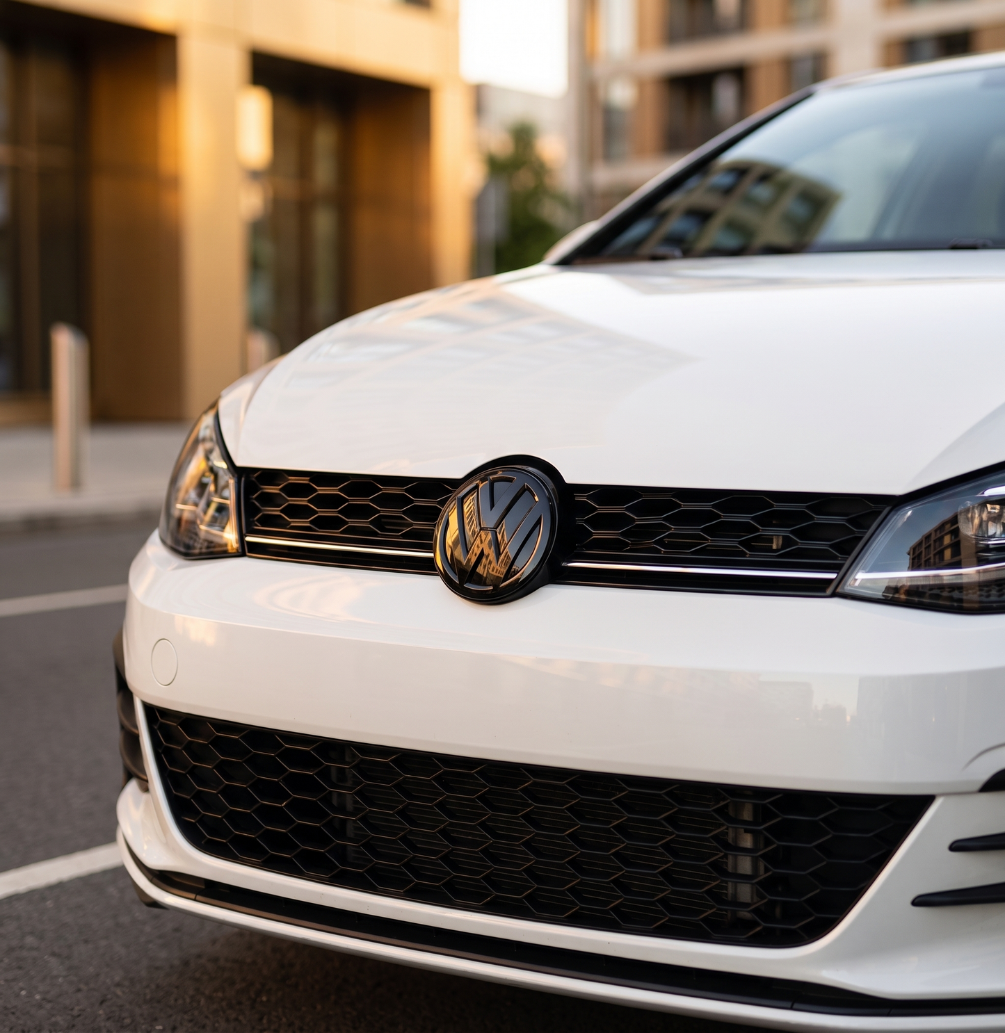 Black VW Emblem Covers – Front & Rear Badge Set (2014-2017 MK7)