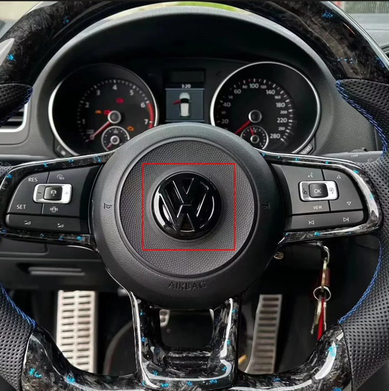 Gloss Black Steering Wheel Logo Cover