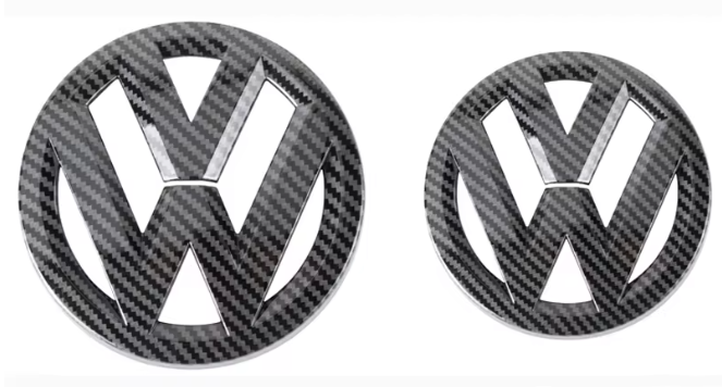 Black VW Emblem Covers – Front & Rear Badge Set (2018-2020 MK7.5)
