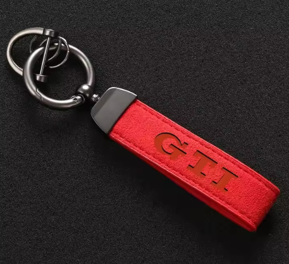 Metal & Suede Customised Keychain - For Golf GTI/ R